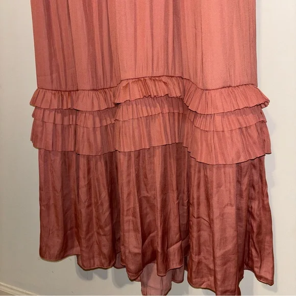 Bohme Willa Ruffle Dress Rust with Ruffle Tiers Size Small - Picture 5 of 8